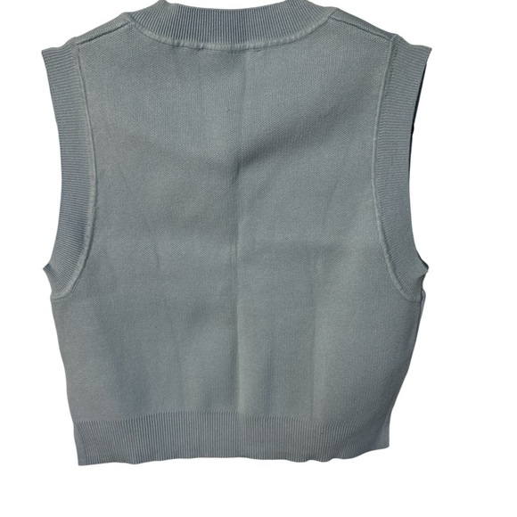 Zara Blue Sleeveless Crop Tank Top - Picture 3 of 6